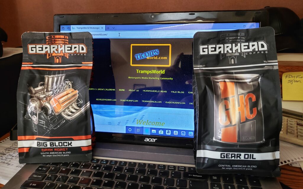 Gearhead Coffee is the TrampsWorld Choice to keep our Motors Running while we're out running or out in the Garage