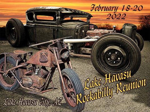 Rockabilly Reunion 2022 Lake Havasu City February 18th - 20th, Rockabilly Music, Hot Rods, Pin Up Girls CLICK Flyer for Info