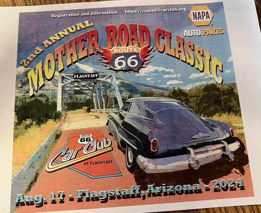 August 17th 2024 Route 66 Car Club of Flagstaff 4th Annual Charity Car Show Flagstaff Arizona CLICK Flyer Below for Information